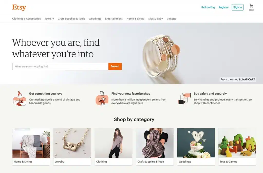 Etsy php website examples