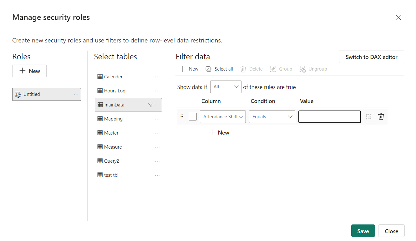 manage security roles